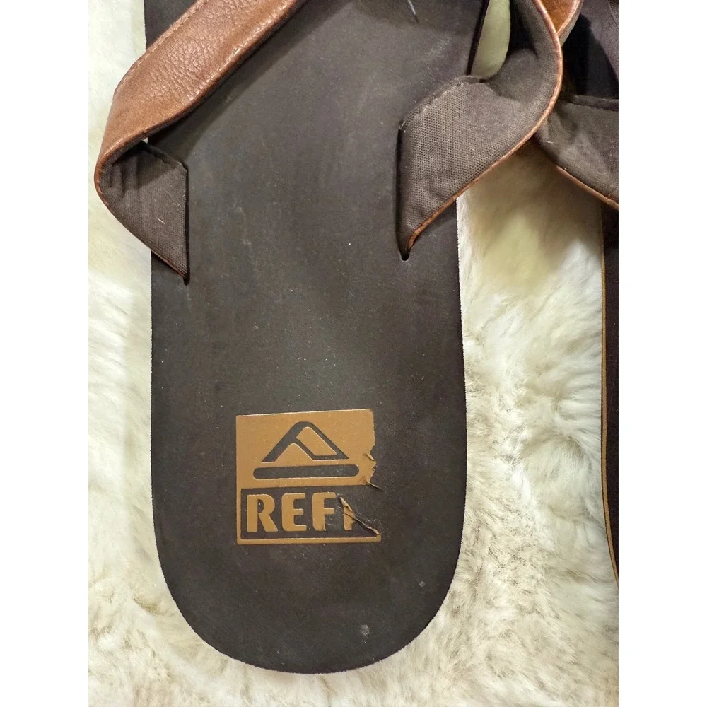 Reef Twinpin Flip Flops 12 Brown Men Surf Beach Sandals Thong Coastal Beach
